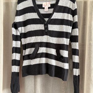 Striped Black and Grey Women's Sweater
